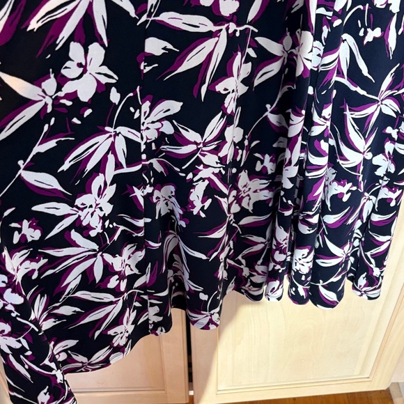 Chaps Floral Navy, Fuchsia and White Floral Dress Size Large - Picture 4 of 5